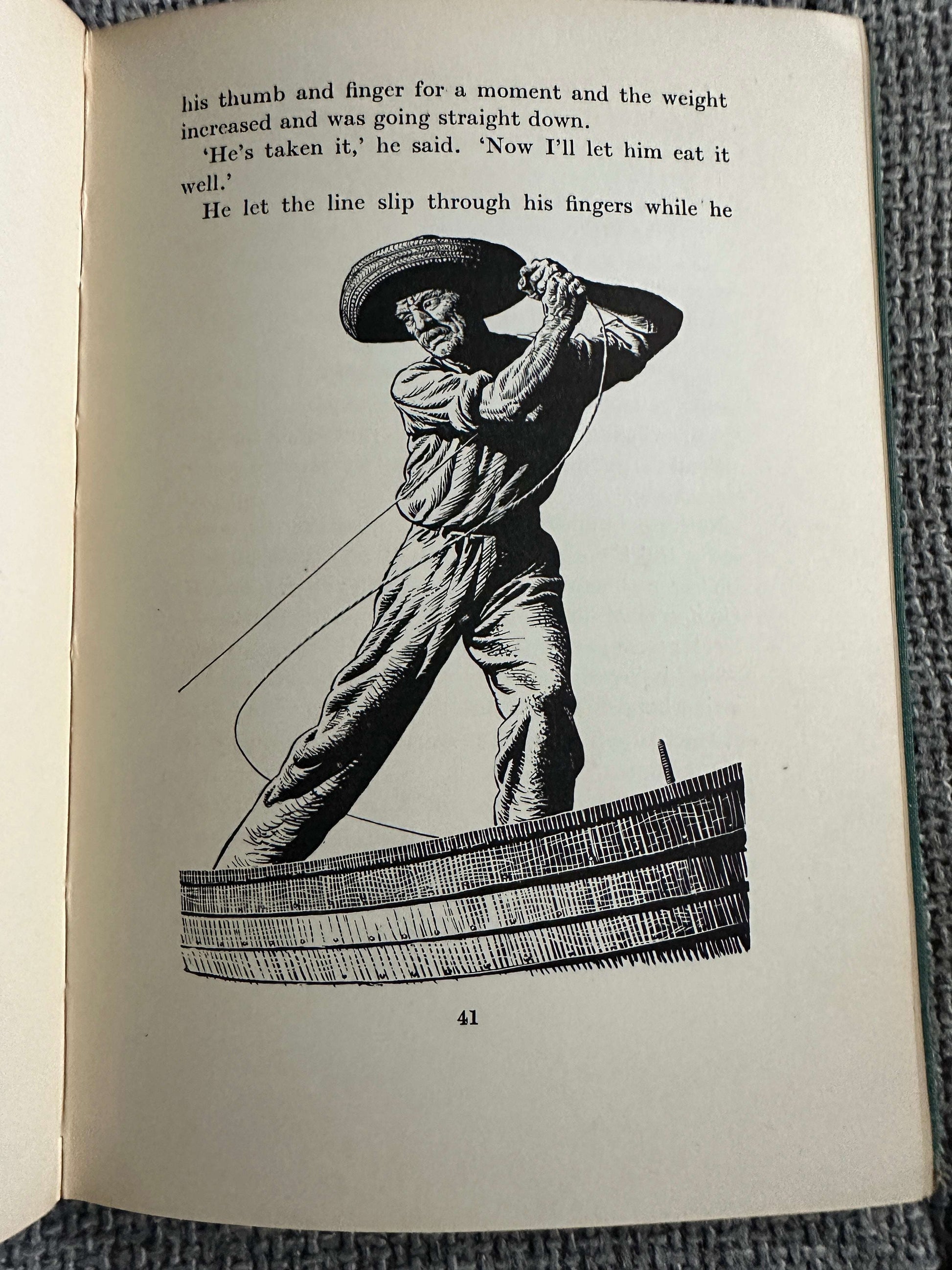 1953 The Old Man & The Sea - Ernest Hemingway( Charles F. Tunnicliffe & Raymond Sheppard Illust) The Reprint Society