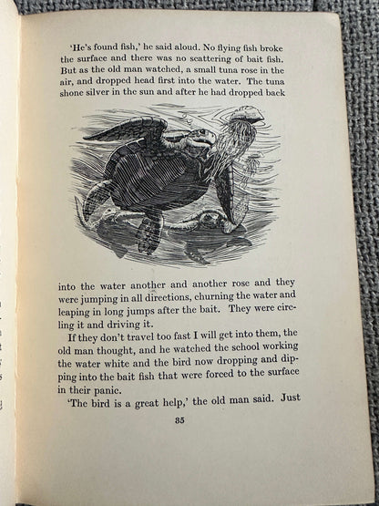 1953 The Old Man & The Sea - Ernest Hemingway( Charles F. Tunnicliffe & Raymond Sheppard Illust) The Reprint Society