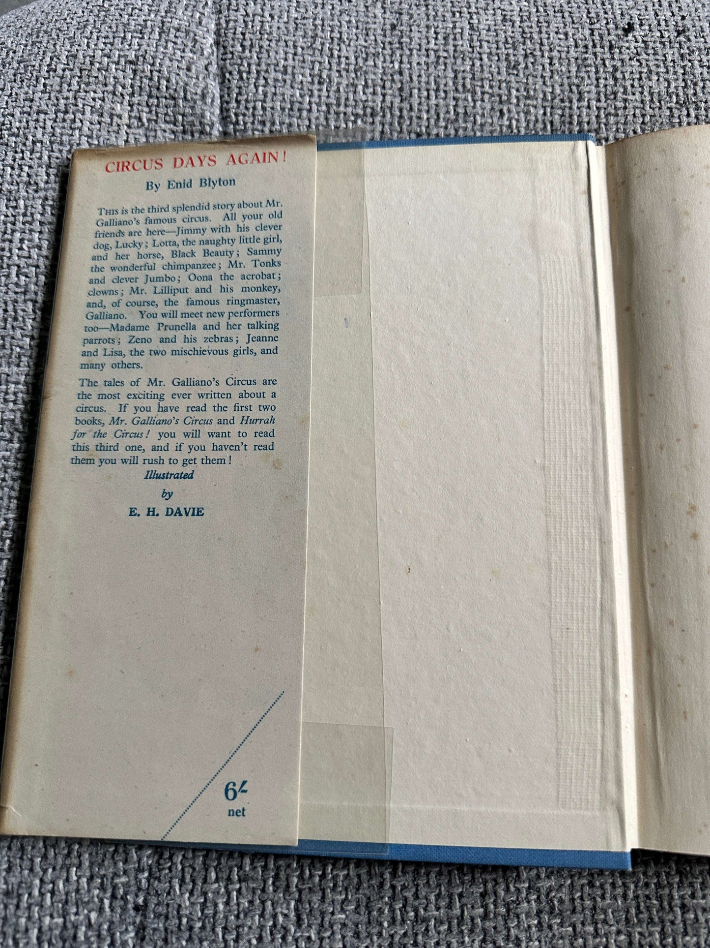 1950 Circus Days Again - Enid Blyton (E. H. Davie Illust) George Newnes Ltd