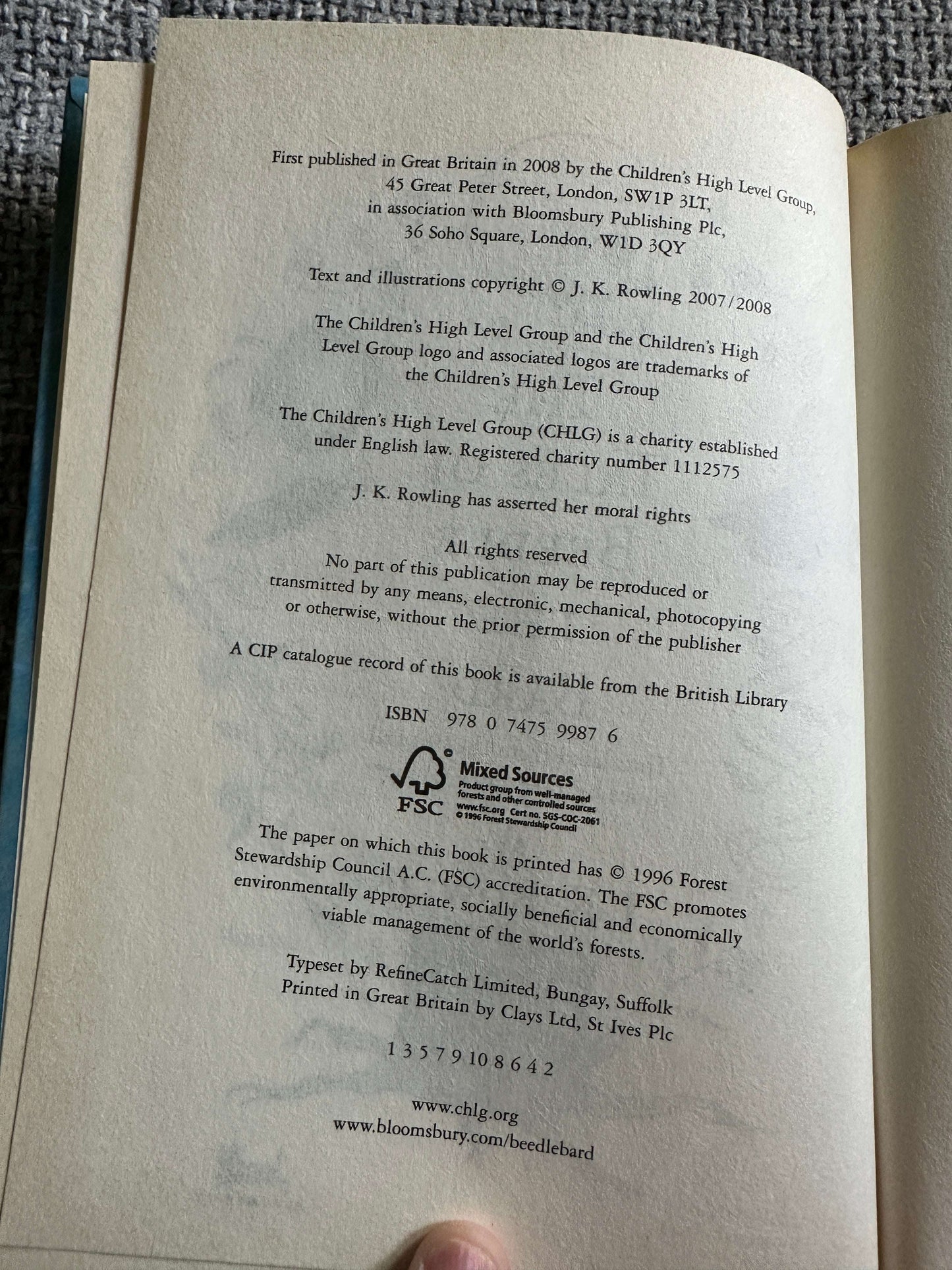 2008*1st* The Tales Of Beedle The Bard - J. K. Rowling (Bloomsbury)