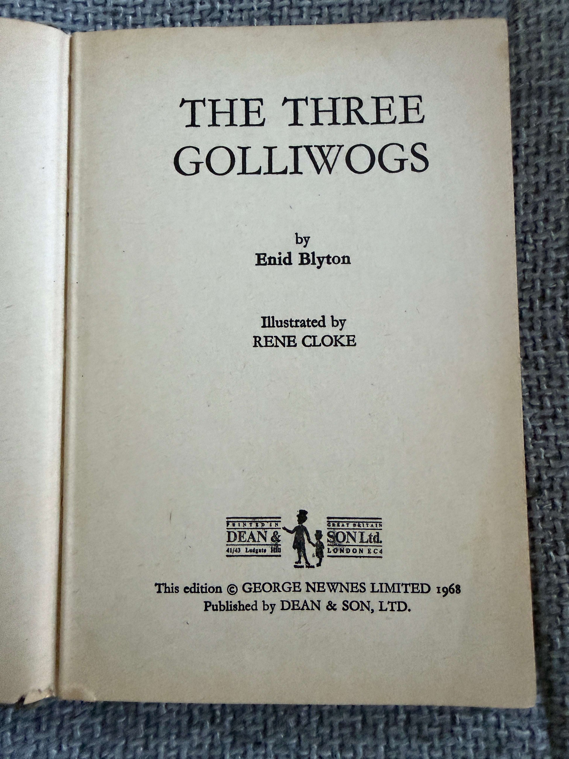 1968 The Three Golliwogs - Enid Blyton (Rene Cloke illust) Original names (Dean & Son Ltd)