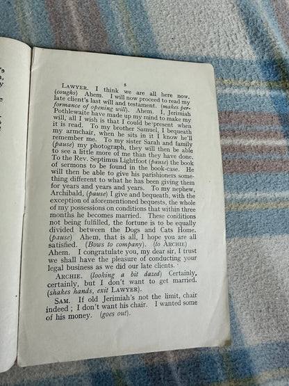 1920’s Uncle Jeremiah’s Will(Humorous Dialogues) The Yorkshire Series