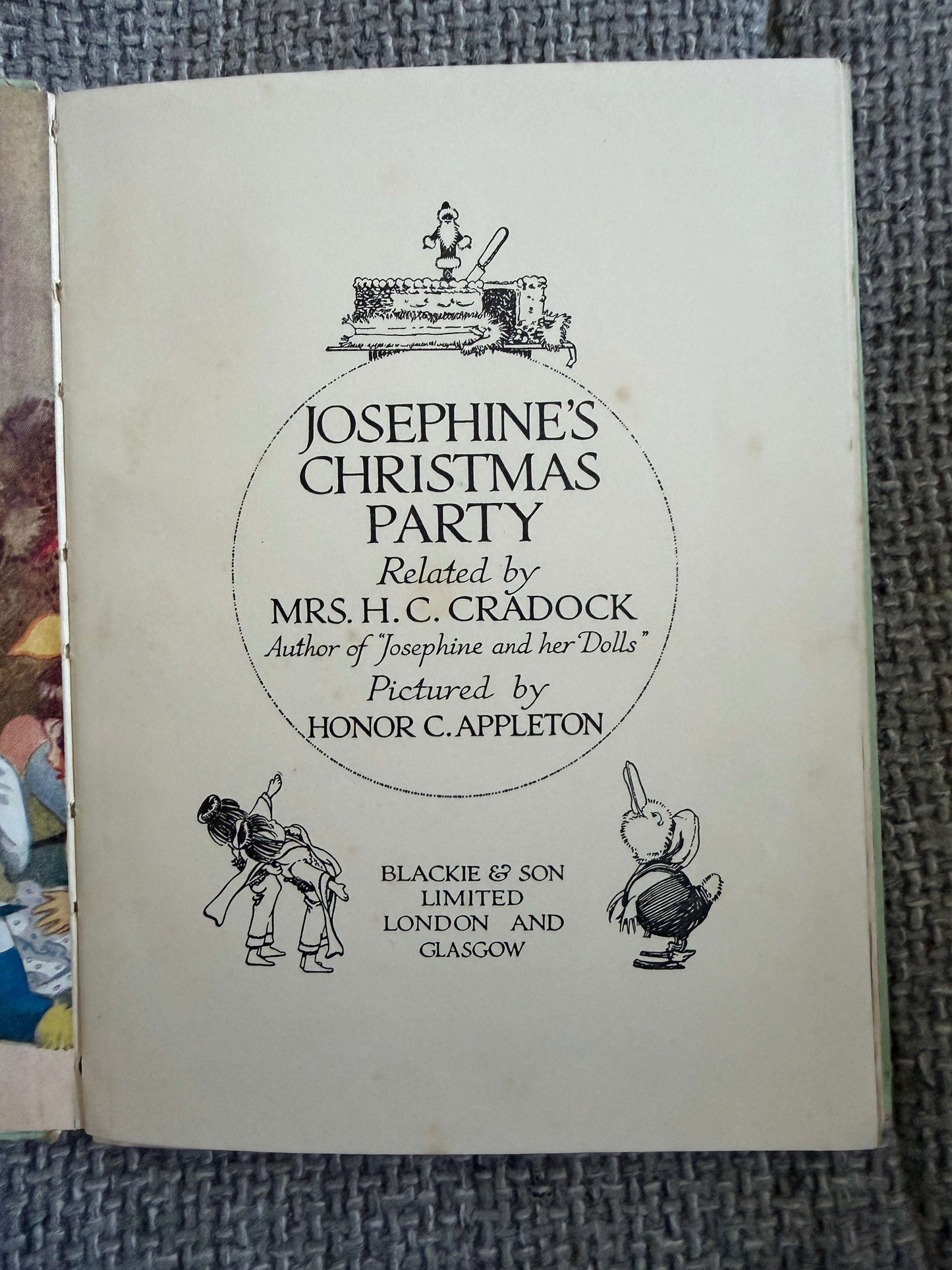 1950’s Josephine’s Christmas Party - Mrs. Cradock (Honor C. Appleton illust) Josephine Miniatures Series. Blackie & Son Ltd.