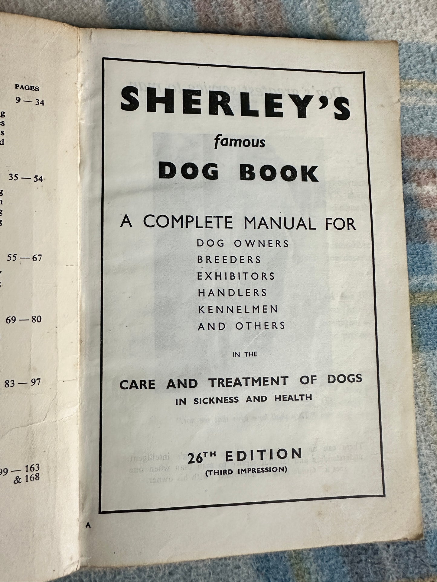 1961 Sherley’s Famous Dog Book26th Edition