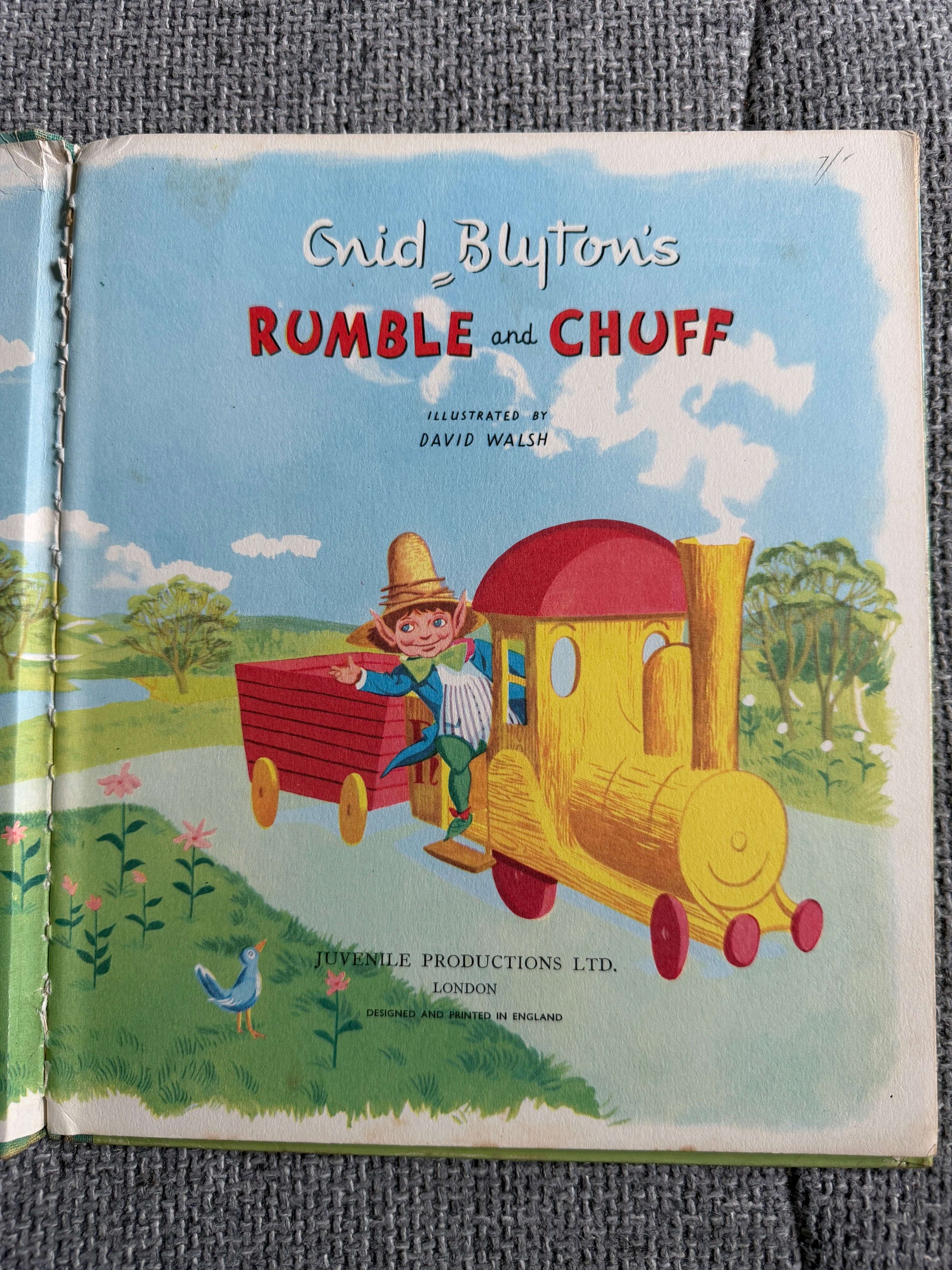 1958 Rumble & Chuff The Second Book - Enid Blyton (David Walsh illust) Juvenile Productions Ltd - Honeyburn Books (UK)