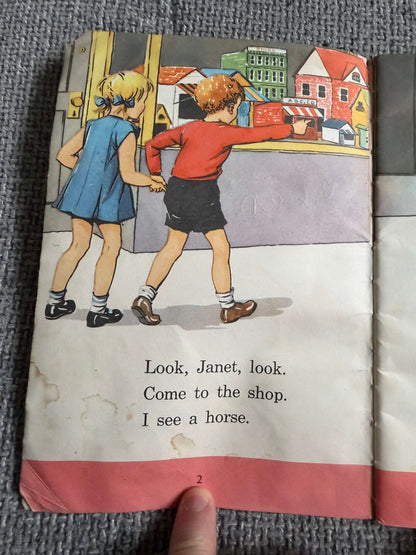 1950’s Out & About (Janet & John Books) Mabel O’Donnell & Rona Munro (Florence & Margaret Hoopes illust) James Nisbet & Co Ltd - Honeyburn Books (UK)