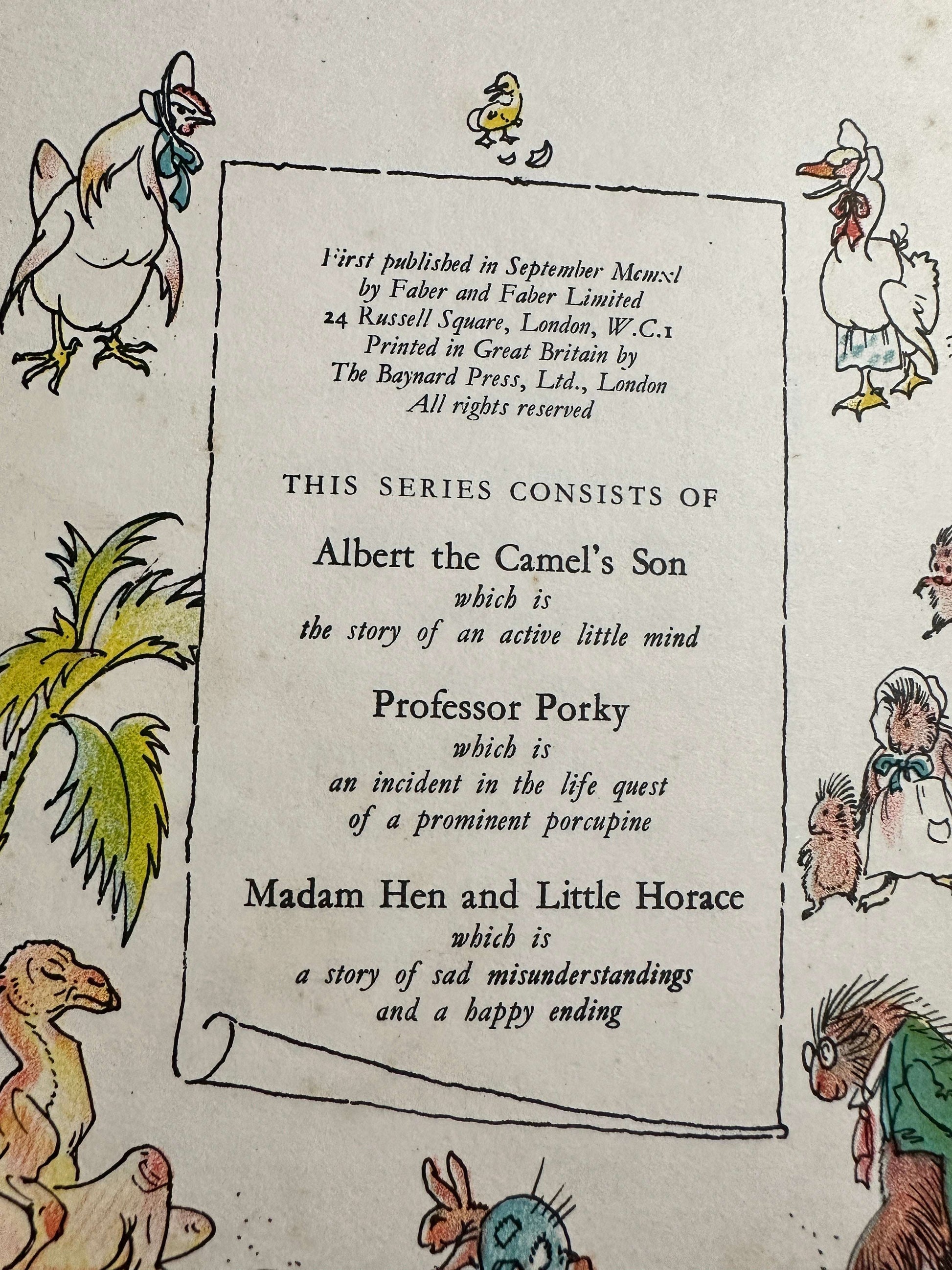 1940*1st* Albert The Camel’s Son - Hugh Heaton (H. E. M. Sellen Illust) Faber & Faber