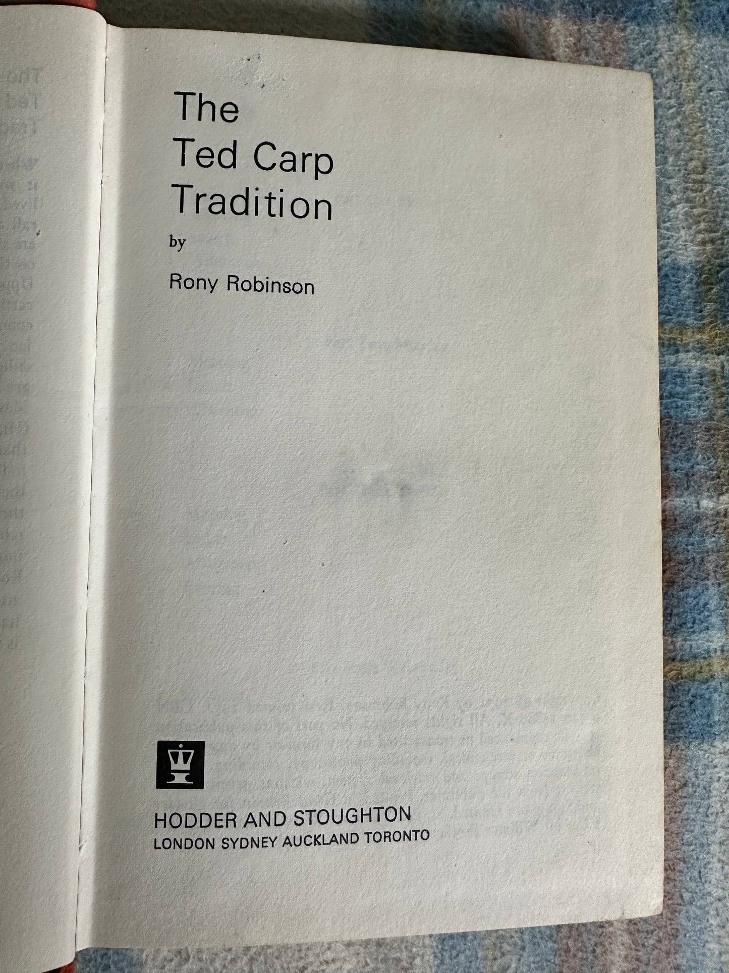 1971*1st* The Ted Carp Tradition - Rony Robinson(Hodder & Stoughton)