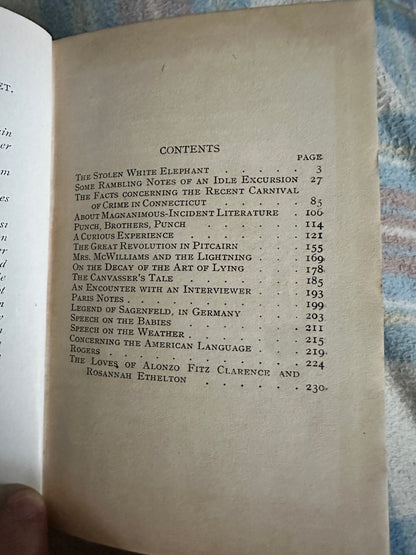 1910 The Stolen White Elephant & Other Stories - Mark Twain(Everett & Co Ltd)