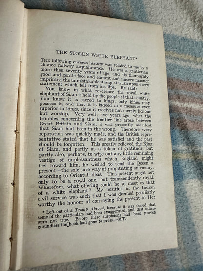 1910 The Stolen White Elephant & Other Stories - Mark Twain(Everett & Co Ltd)