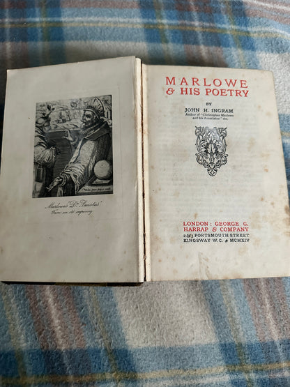 1930 Marlowe, Burns & Byron & Their Poetry - John H. Ingram/ H. A. Kellow/ William Dick(George G. Harrap Publisher)