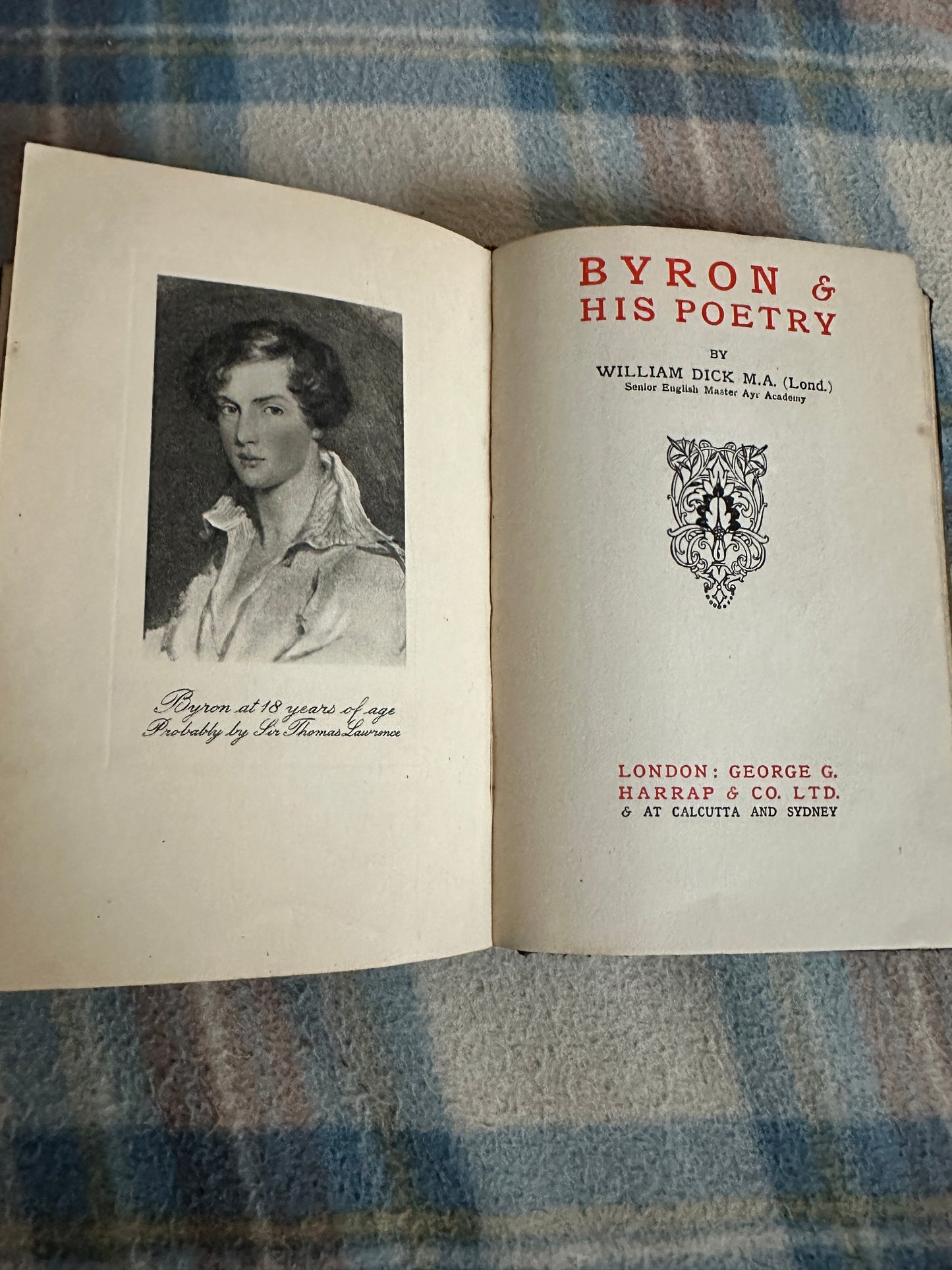 1930 Marlowe, Burns & Byron & Their Poetry - John H. Ingram/ H. A. Kellow/ William Dick(George G. Harrap Publisher)