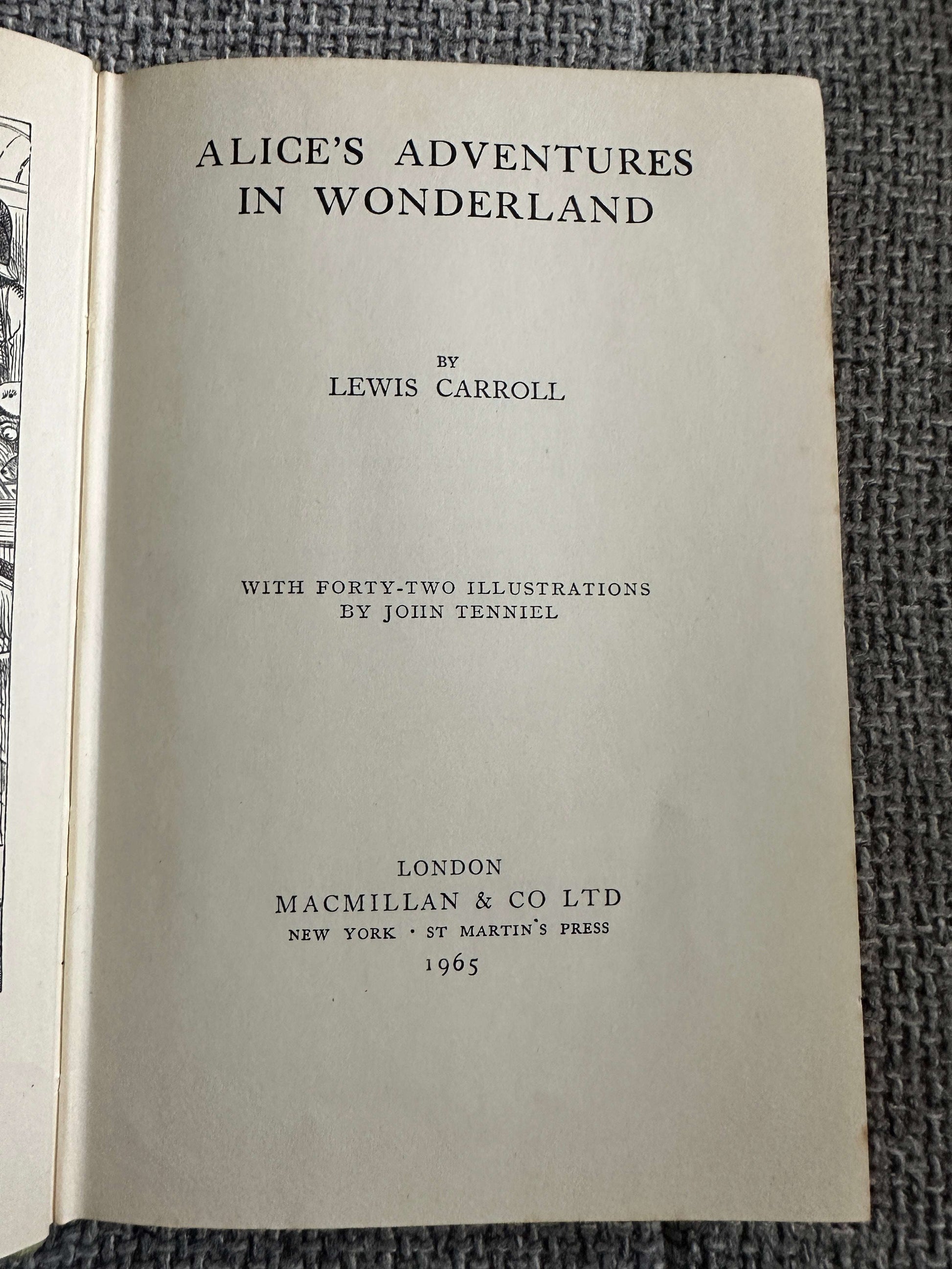 1965 Alice’s Adventures In Wonderland - Lewis Carroll (John Tenniel Illust) MacMillan & Co Ltd