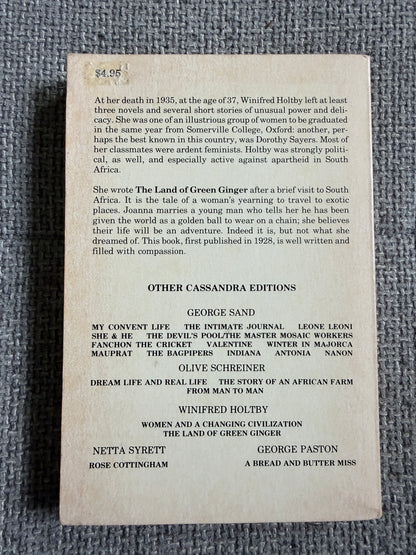 1978 The Land Of Green Ginger - Winifred Holtby (Cassandra Editions) - Honeyburn Books (UK)