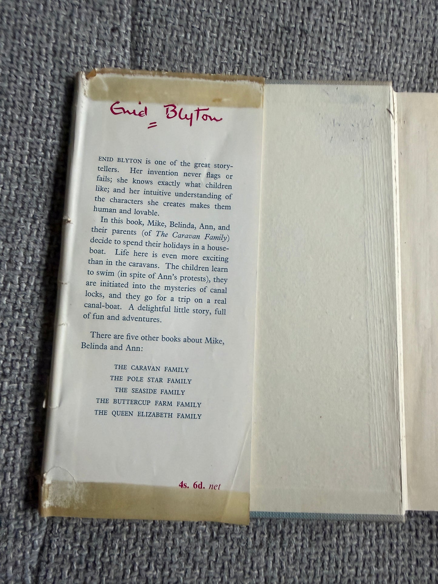 1953 The Saucy Jane Family - Enid Blyton (Ruth Gervis illust) Lutterworth Press - Honeyburn Books (UK)