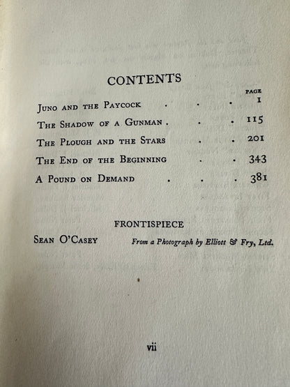 1935 Five Irish Plays - Sean O’Casey(MacMillan & Co Ltd)