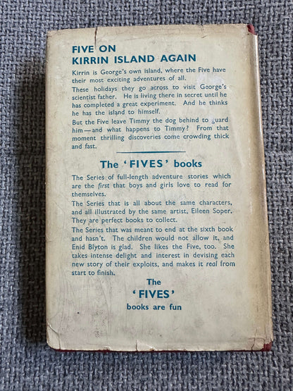 1951 Five On Kirrin Island Again - Enid Blyton (Eileen A. Soper Illust) Hodder & Stoughton