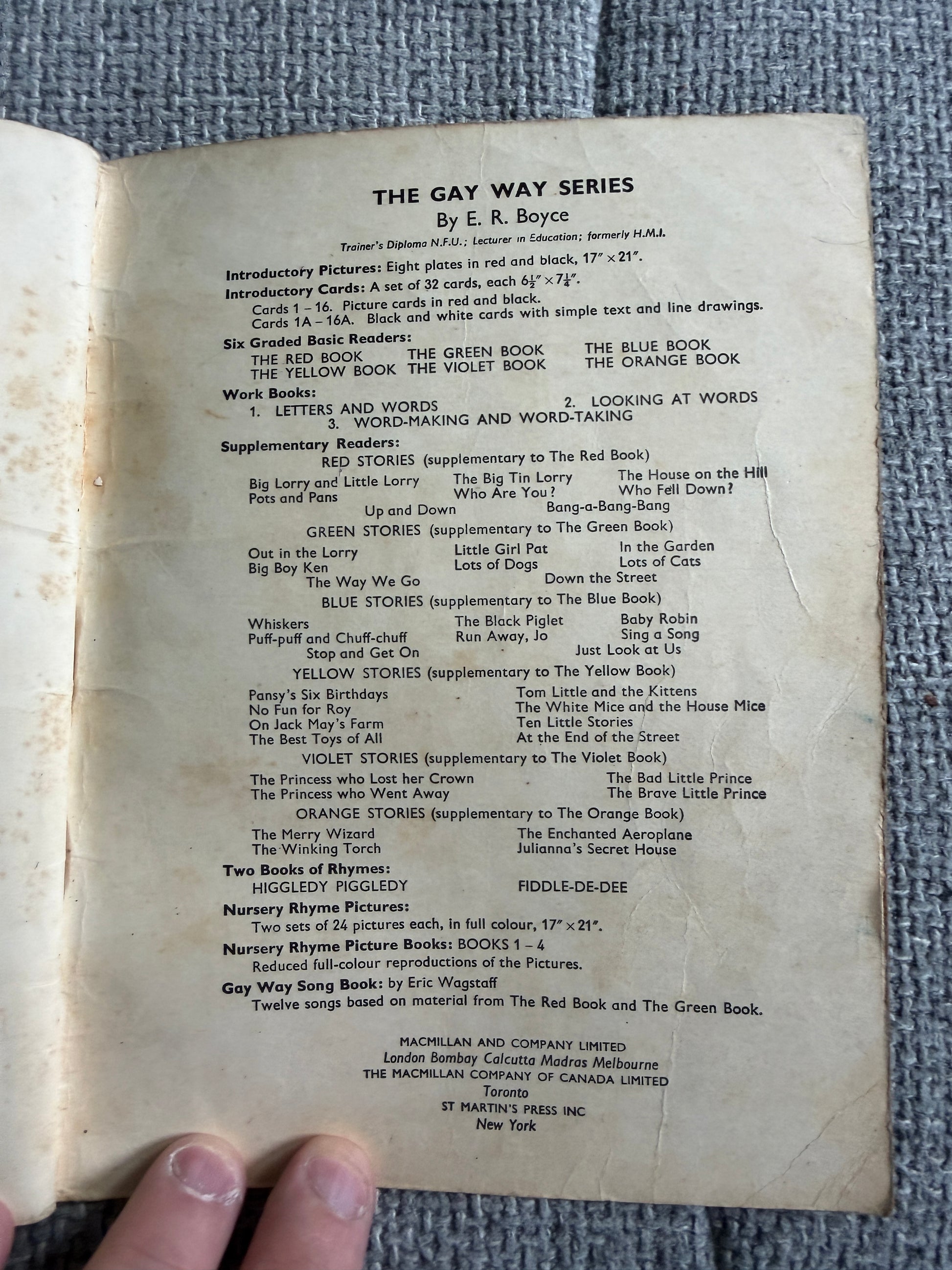 1960 The Blue Book (Gay Way Series) E. R. Boyce (Lilian Chivers illust) MacMillan - Honeyburn Books (UK)
