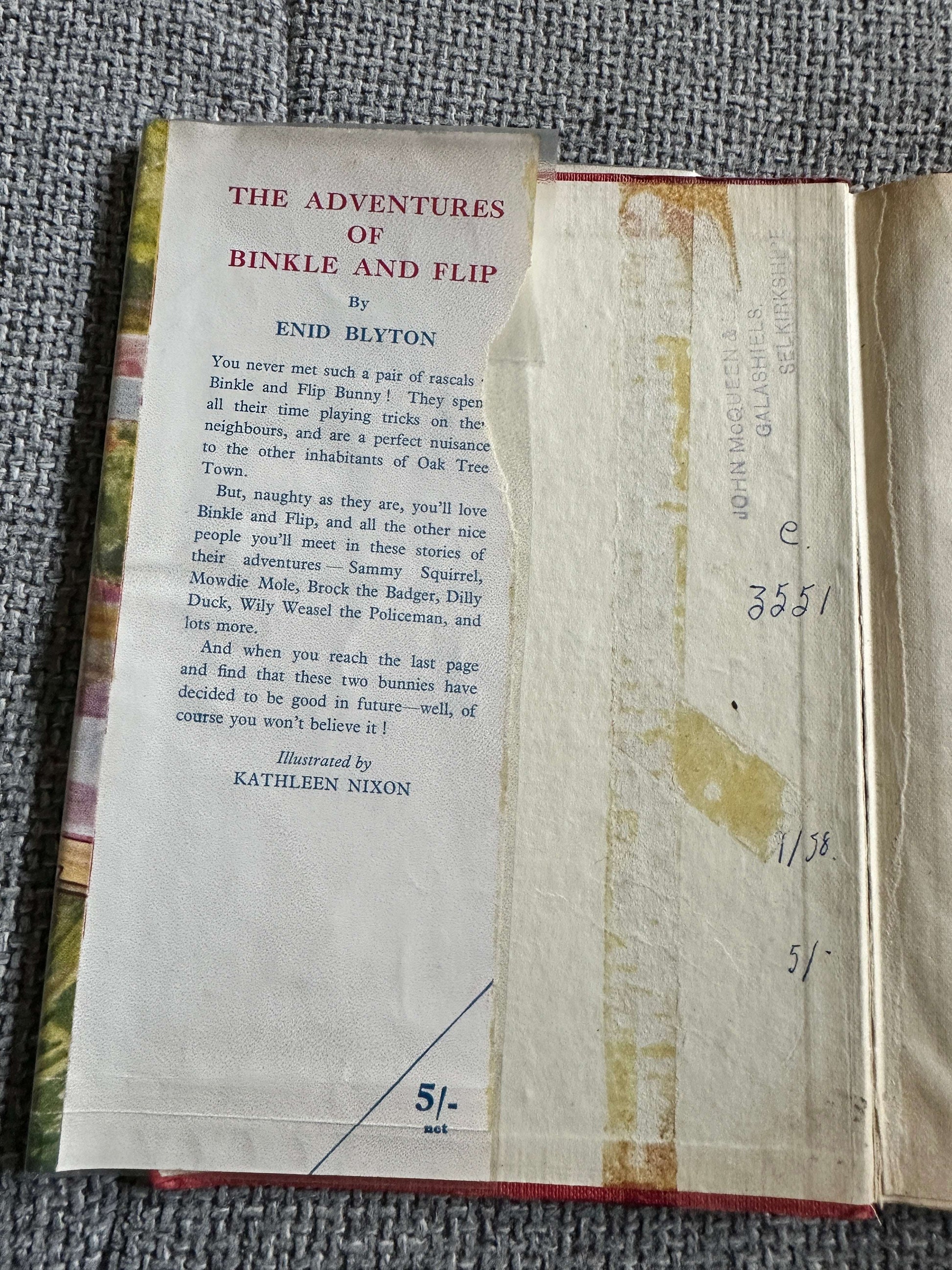 1950 The Adventures Of Binkle & Flip - Enid Blyton (Kathleen Nixon Illust) George Newnes Ltd.