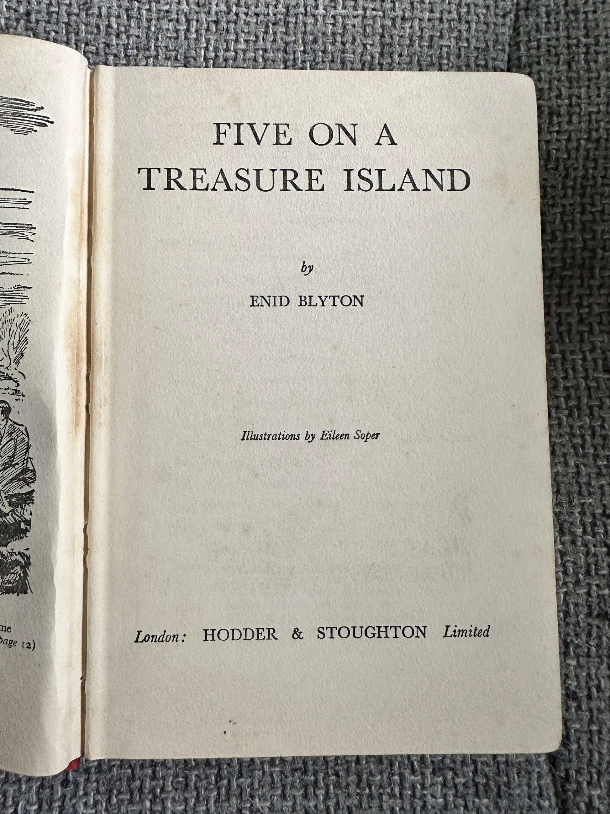 1961 Five On A Treasure Island - Enid Blyton (Eileen A. Soper Illust) Hodder & Stoughton
