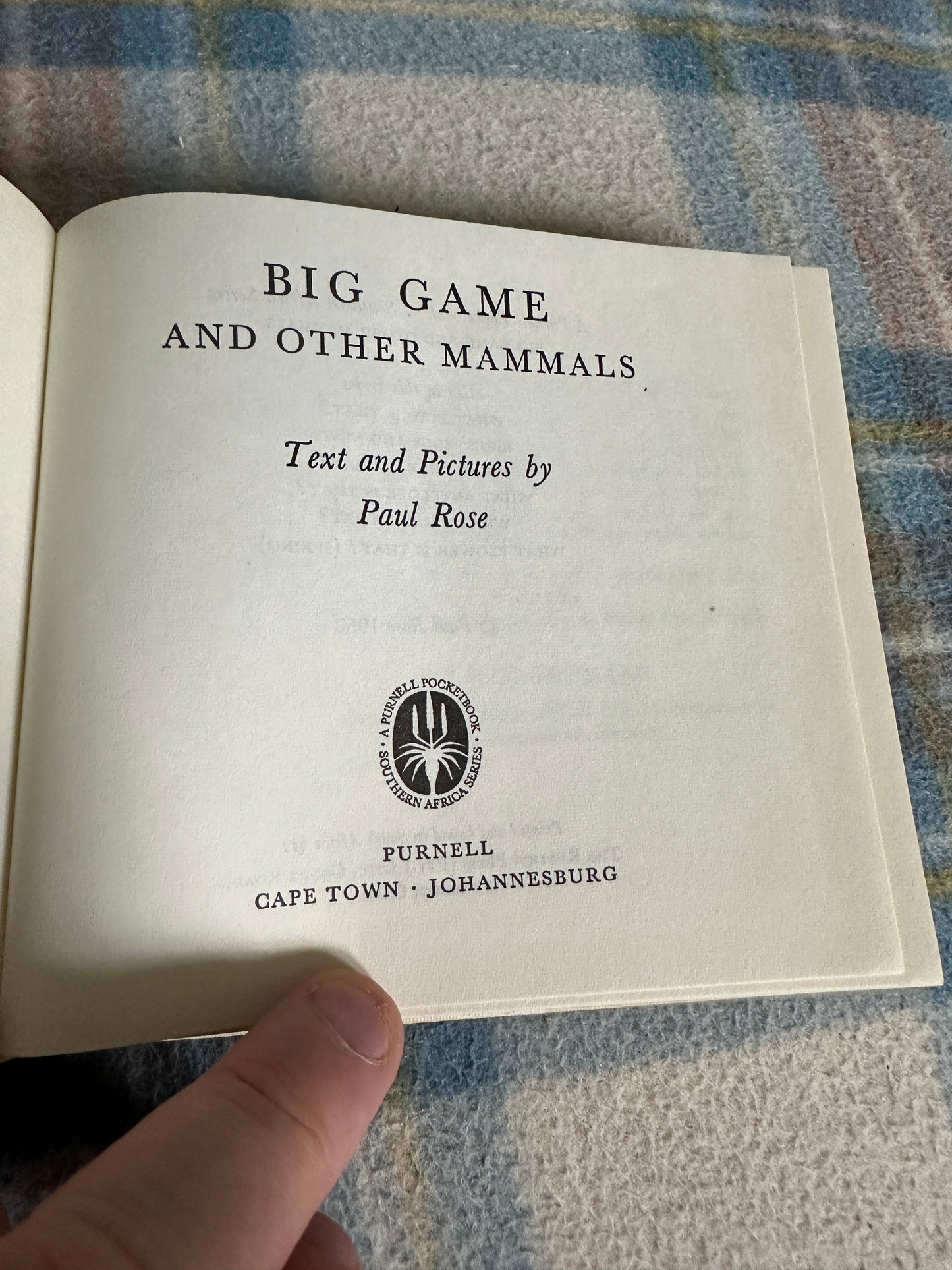 1968*1st* Big Game & Other Mammals - Paul Rose(A Purnell Pocketbook)