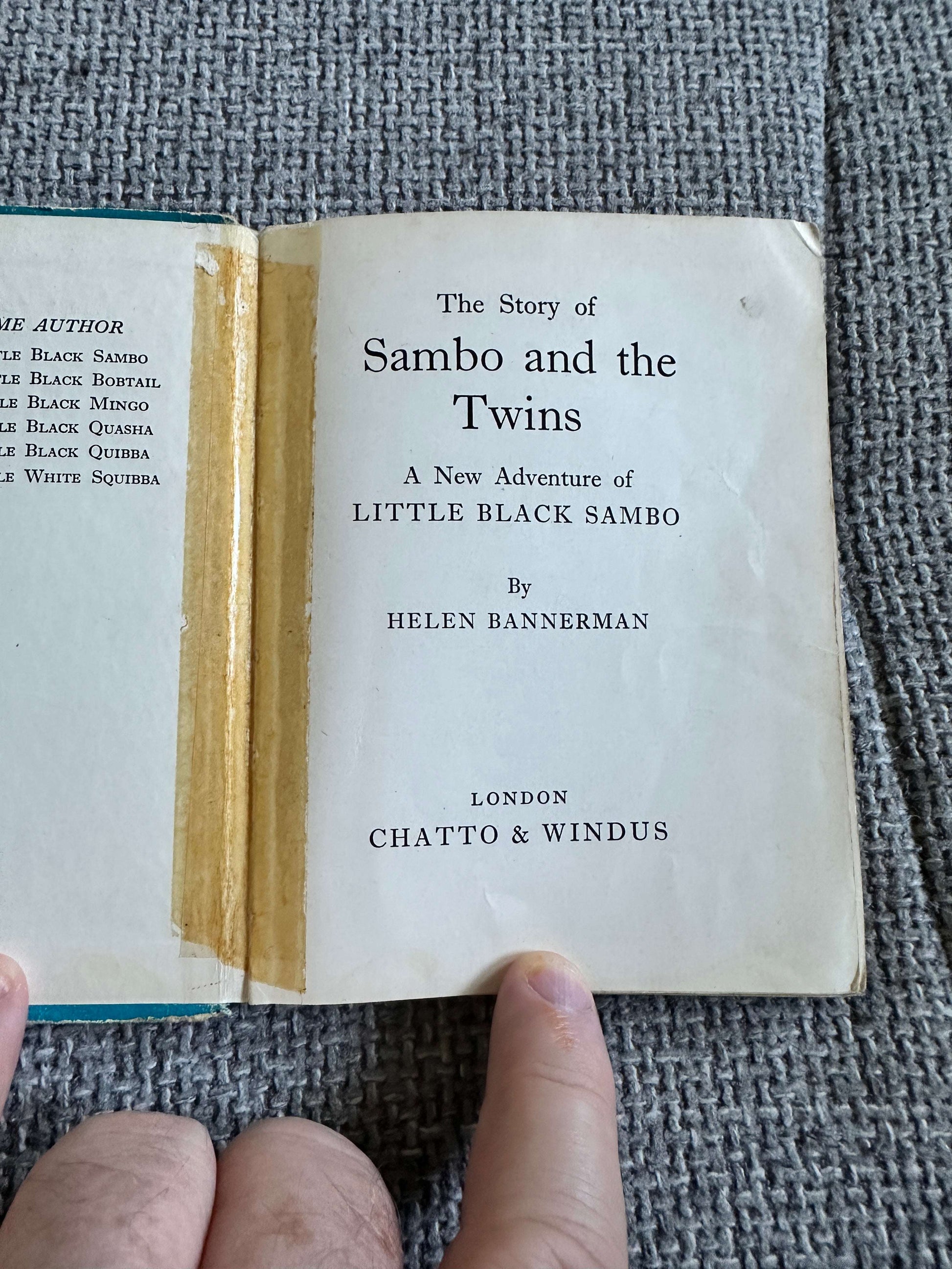 1966 The Story Of Sambo & The Twins - Helen Bannerman (Chatto & Windus)