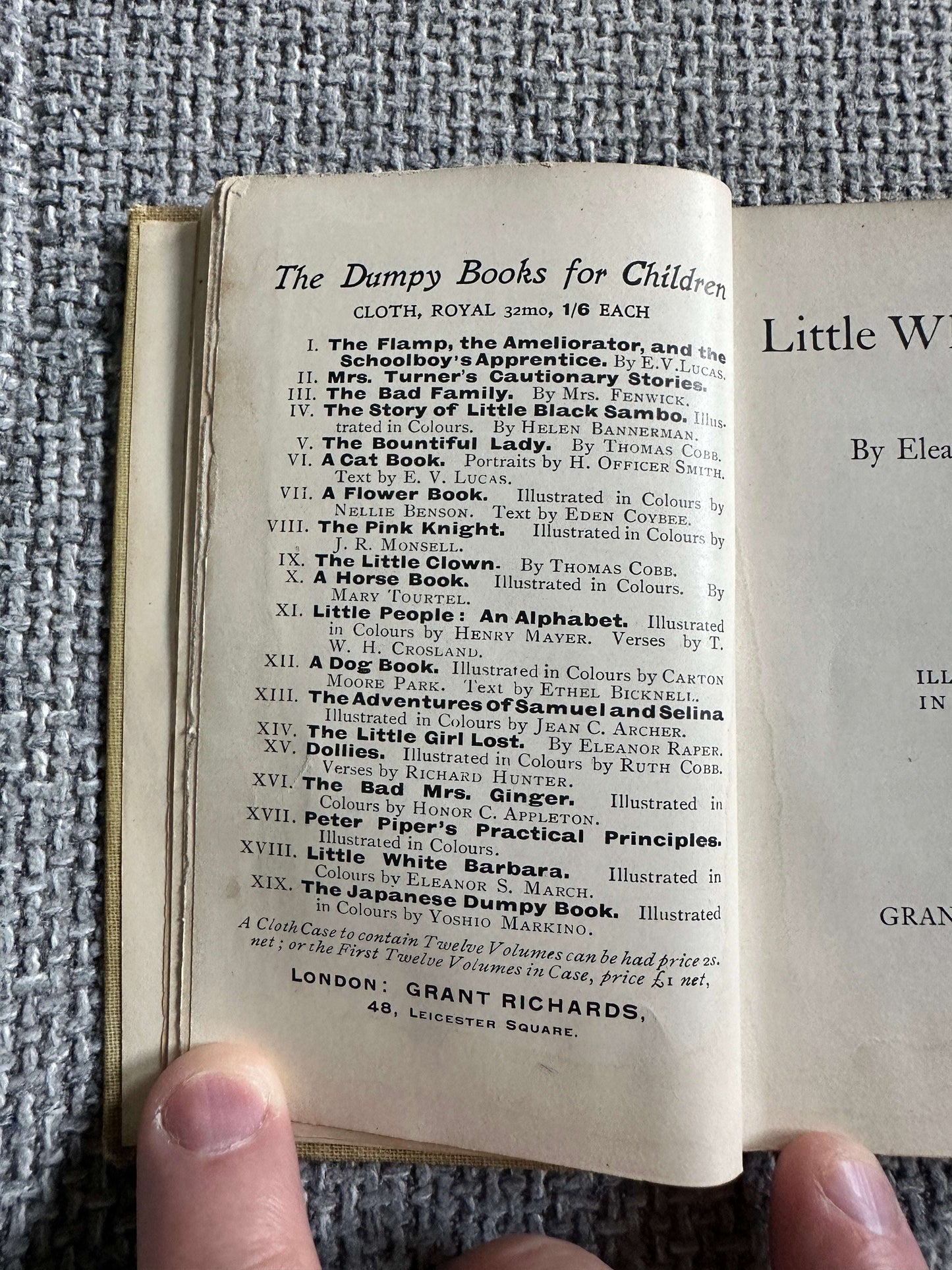 1902*1st* Little White Barbara - Eleanor S. March (Grant Richards) The Dumpy Books For Children no18