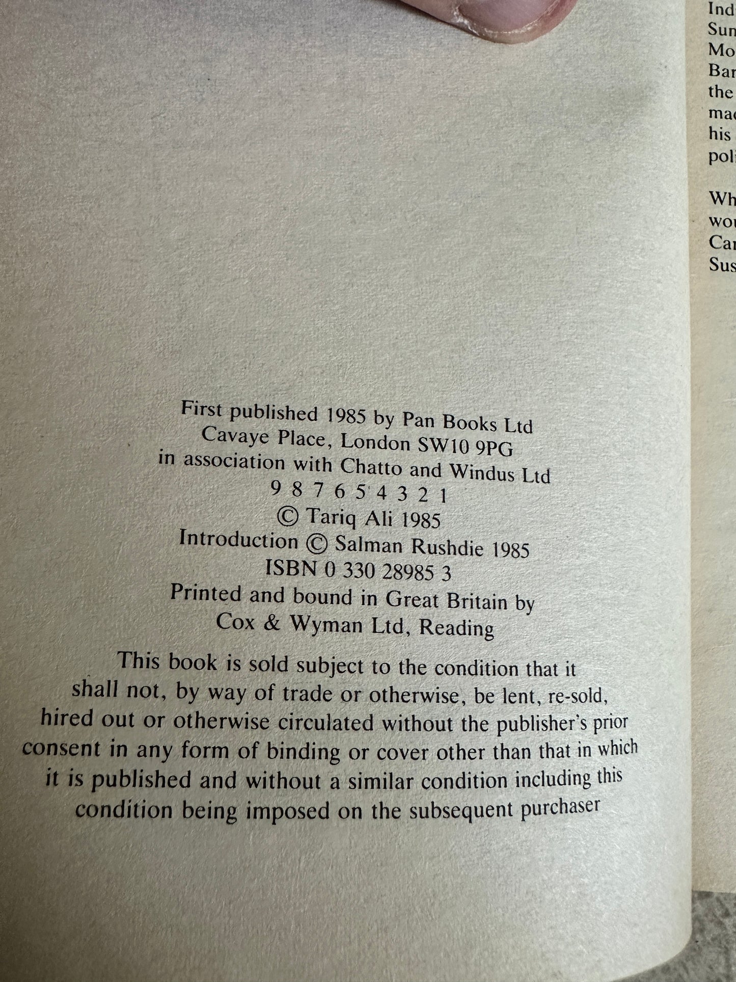 1985*1st* The Nehrus & The Gandhis(An Indian Dynasty)Tariq Ali(Intro by Salman Rushdie)Picador