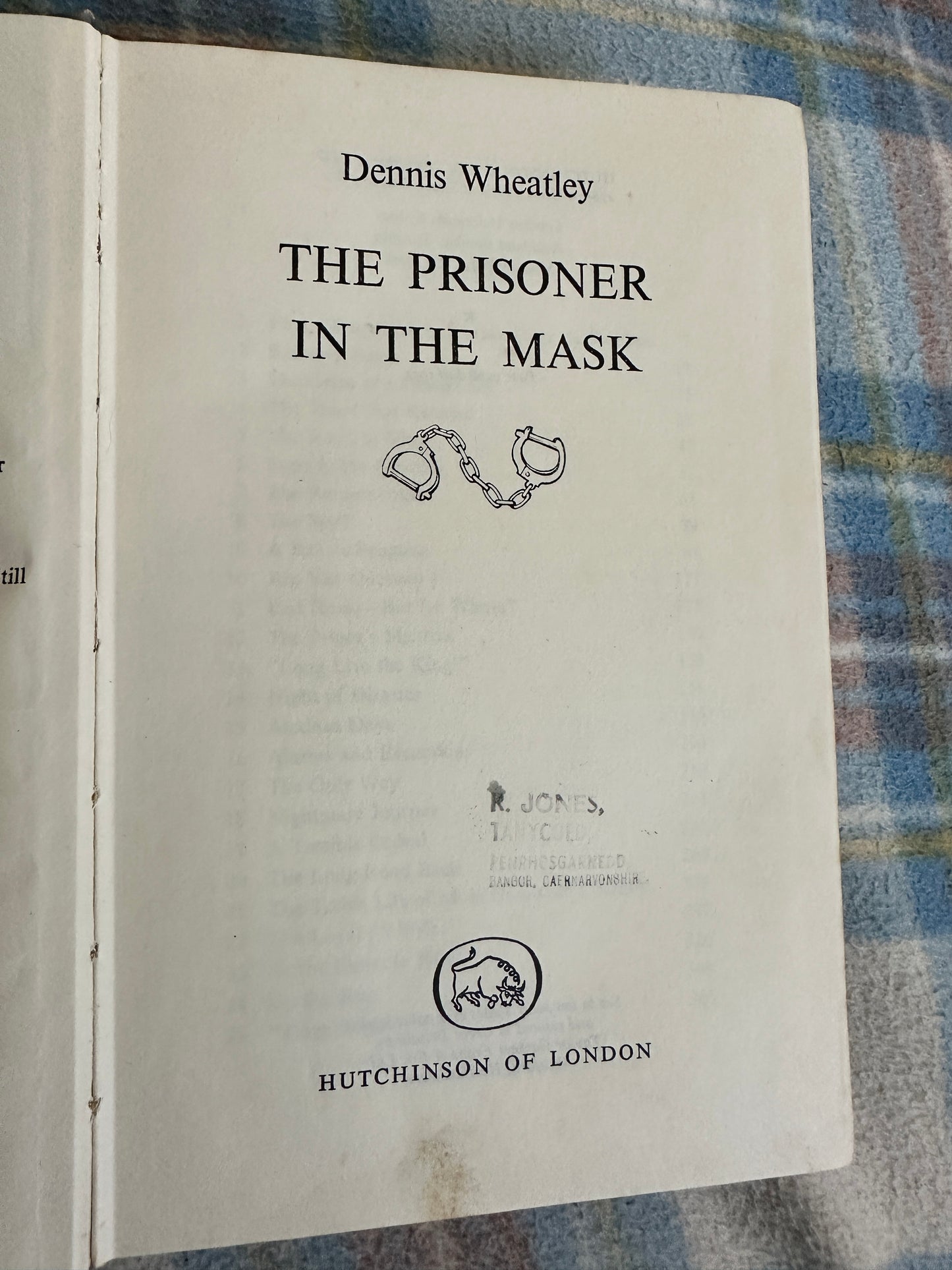 1957*1st* The Prisoner In The Mask - Dennis Wheatley(Hutchinson)