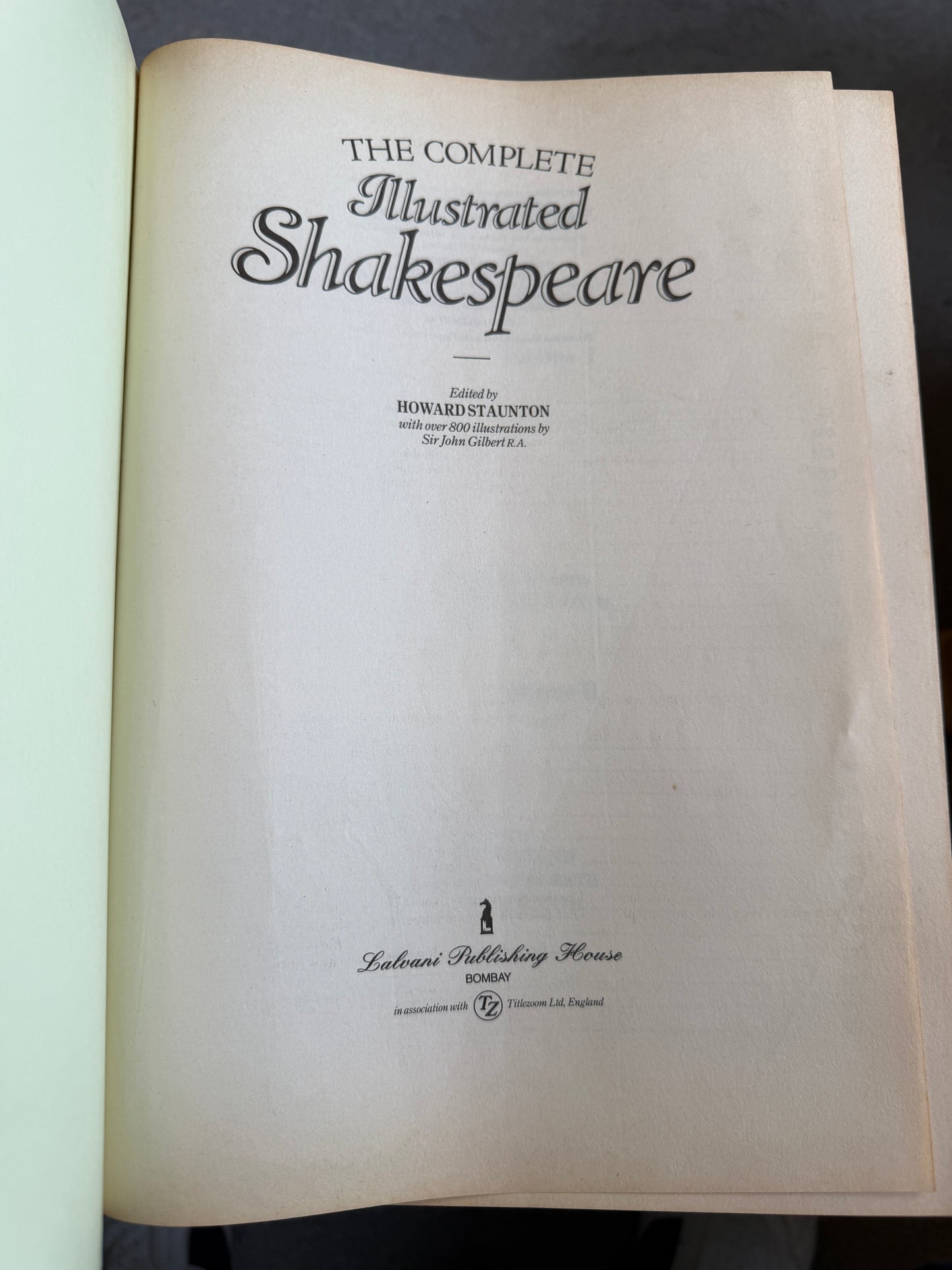 1989 Complete Illustrated Shakespeare by Howard Staunton with Illustrations by Sir John Gilbert - Lalvani Publishing House