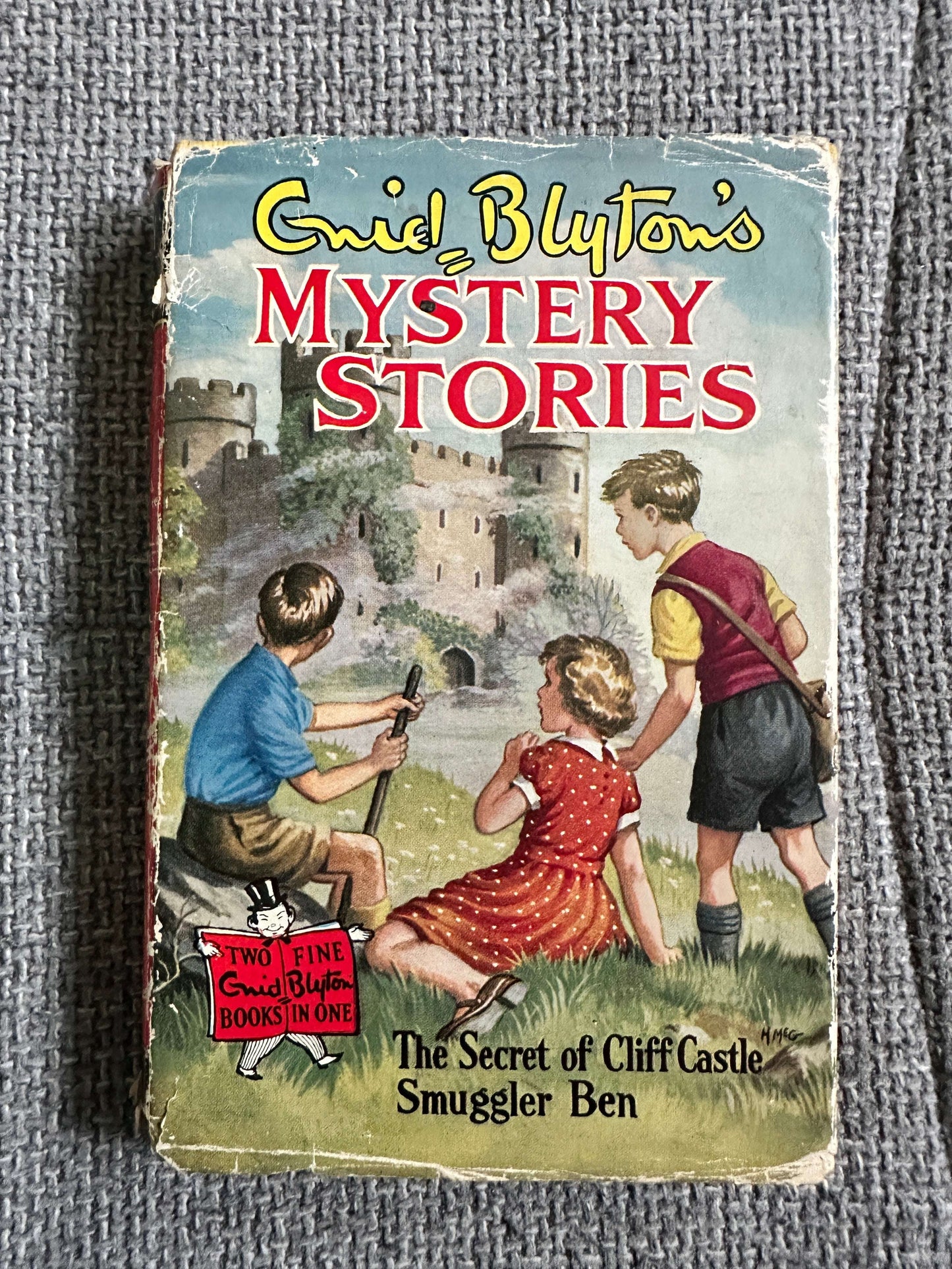 1959 Mystery Stories (The Secret of Cliff Castle / Smuggler Ben) Enid Blyton (Hilda McGavin cover, George Brook, G. W. Backhouse Illust) Collins