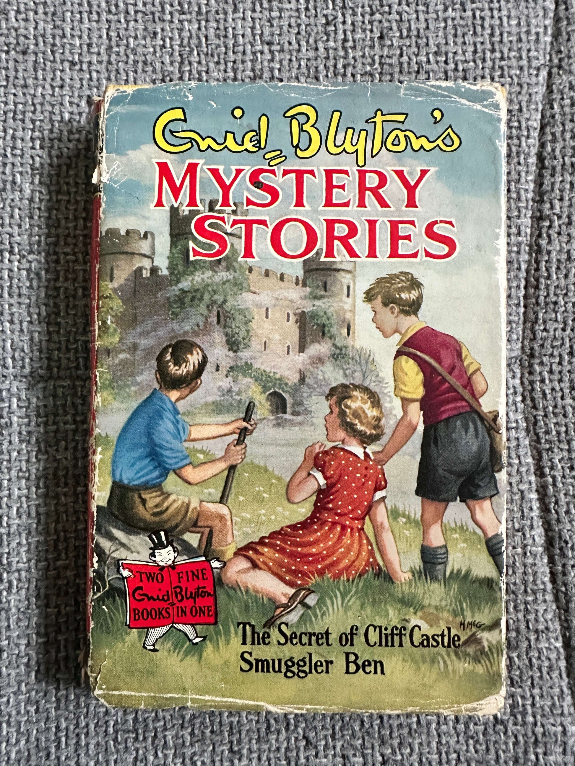 1959 Mystery Stories (The Secret of Cliff Castle / Smuggler Ben) Enid Blyton (Hilda McGavin cover, George Brook, G. W. Backhouse Illust) Collins
