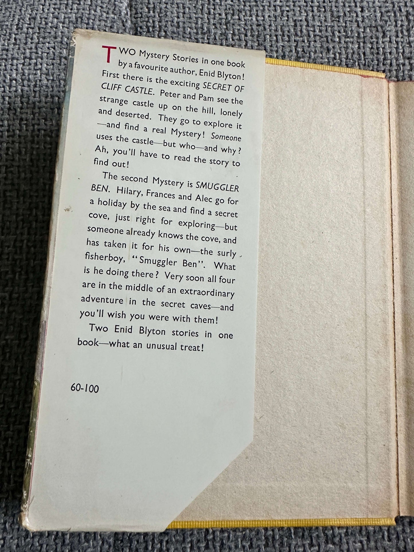 1959 Mystery Stories (The Secret of Cliff Castle / Smuggler Ben) Enid Blyton (Hilda McGavin cover, George Brook, G. W. Backhouse Illust) Collins