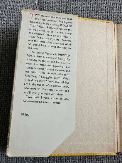 1959 Mystery Stories (The Secret of Cliff Castle / Smuggler Ben) Enid Blyton (Hilda McGavin cover, George Brook, G. W. Backhouse Illust) Collins