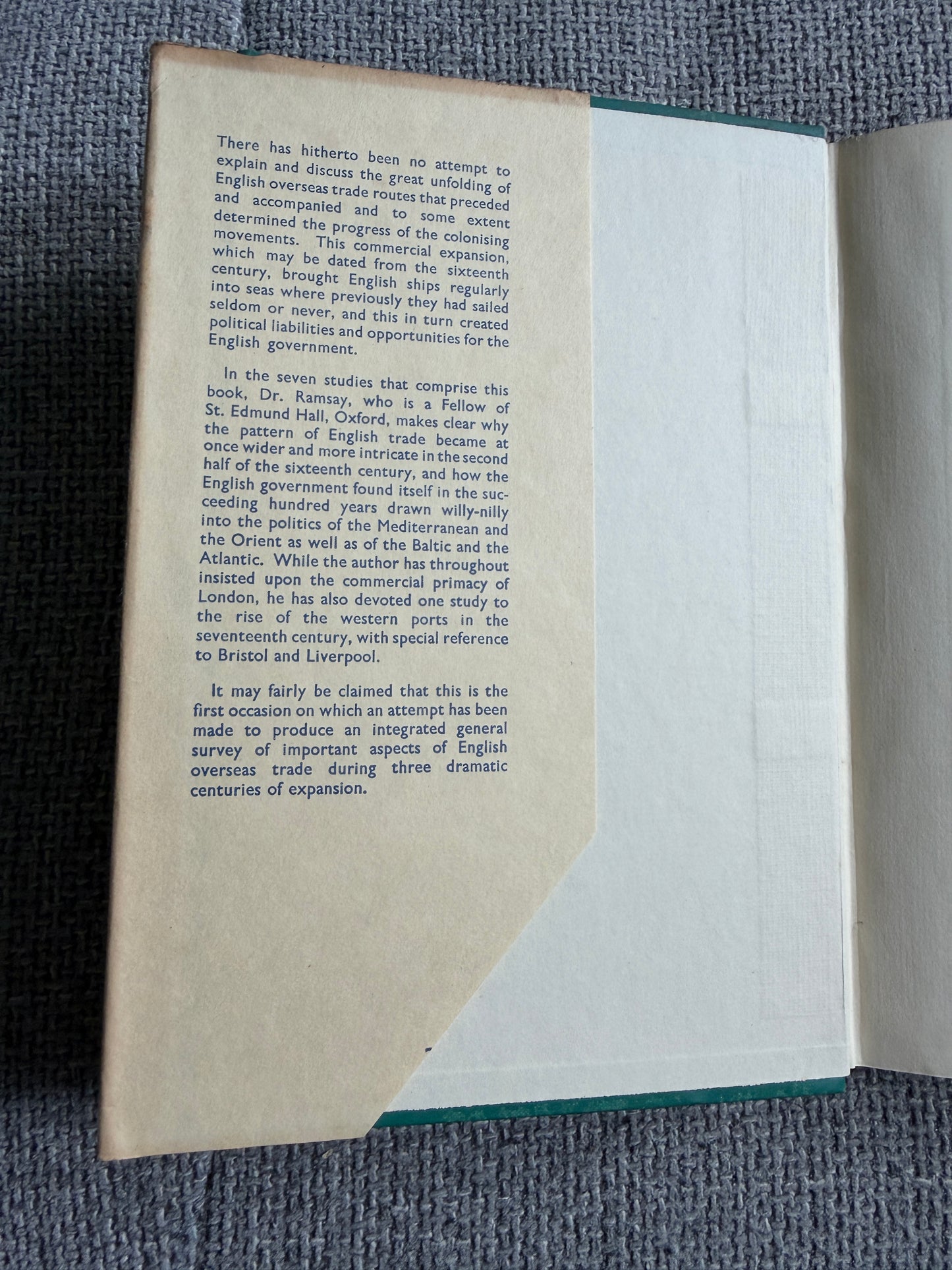 1957 1st Edition English Overseas Trade History During The Centuries of Emergence - G. D. Ramsay (MacMillan)