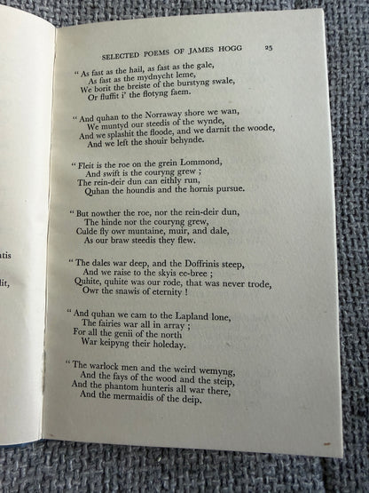 James Hogg Selected Poems 1946 - A Saltire Book from Oliver & Boyd