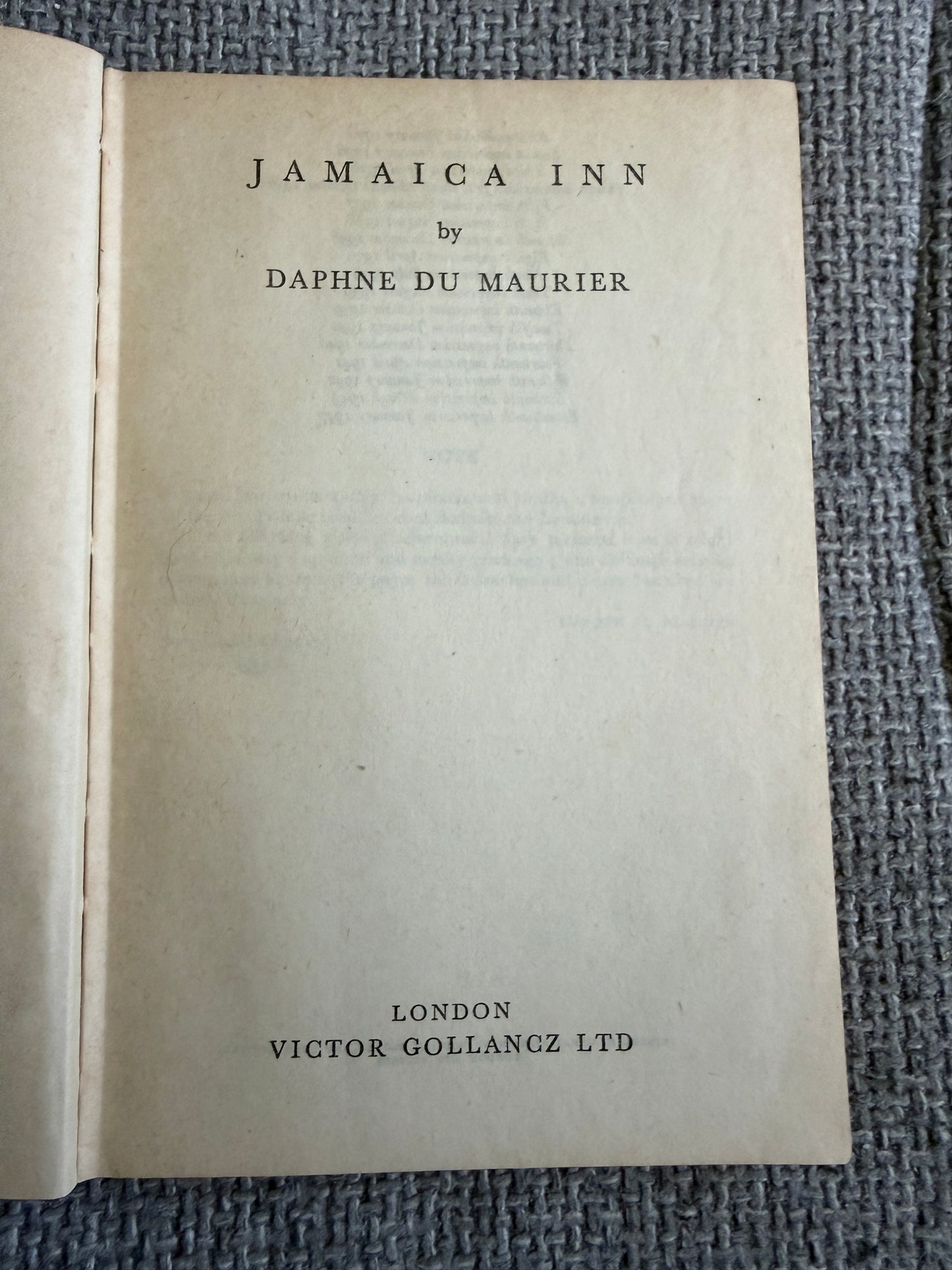 1947 Jamaica Inn Book by Daphne Du Maurier - Limited Edition Victor Gollancz