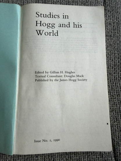 1990 Studies in Hogg & His World - Gillian H. Hughes | James Hogg Studies Issue 1