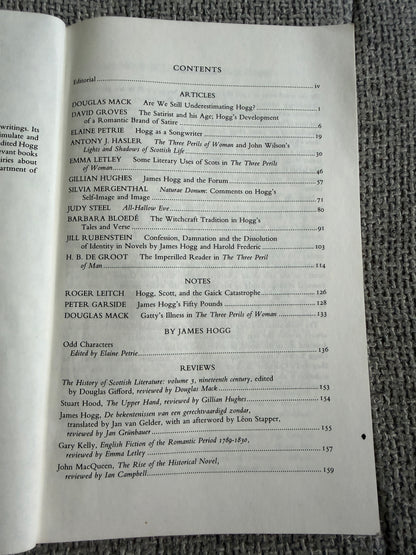 1990 Studies in Hogg & His World - Gillian H. Hughes | James Hogg Studies Issue 1