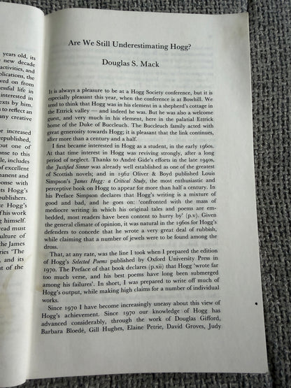 1990 Studies in Hogg & His World - Gillian H. Hughes | James Hogg Studies Issue 1