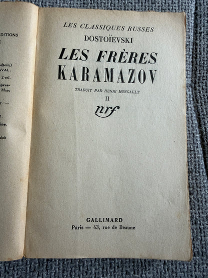 1973 Les Frères Karamazov Tome I & II Dostoïevski - Gallimard Edition