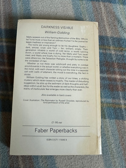 1981 Darkness Visible - William Golding(Faber & Faber)