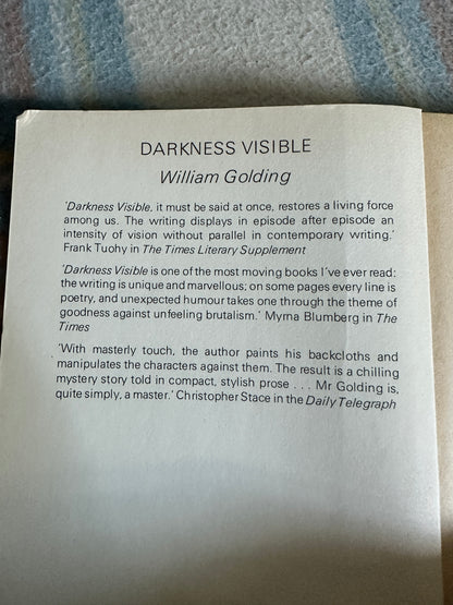 1981 Darkness Visible - William Golding(Faber & Faber)