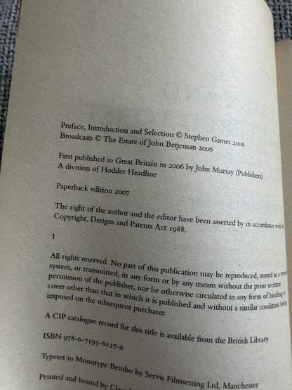 2007 Trains and Buttered Toast by John Betjeman | John Murray Edition
