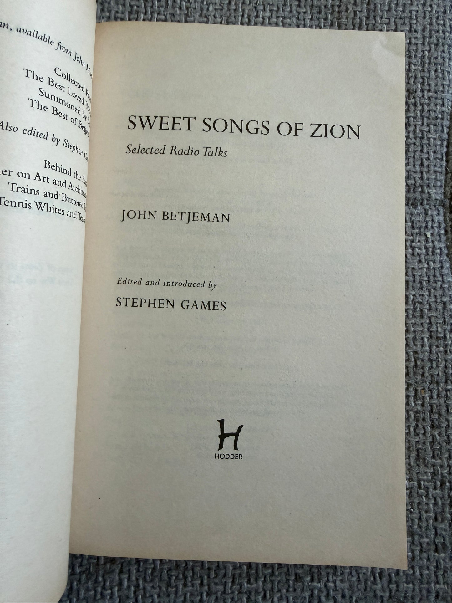 2008*1st* Sweet Songs Of Zion - John Betjeman (John Murray)