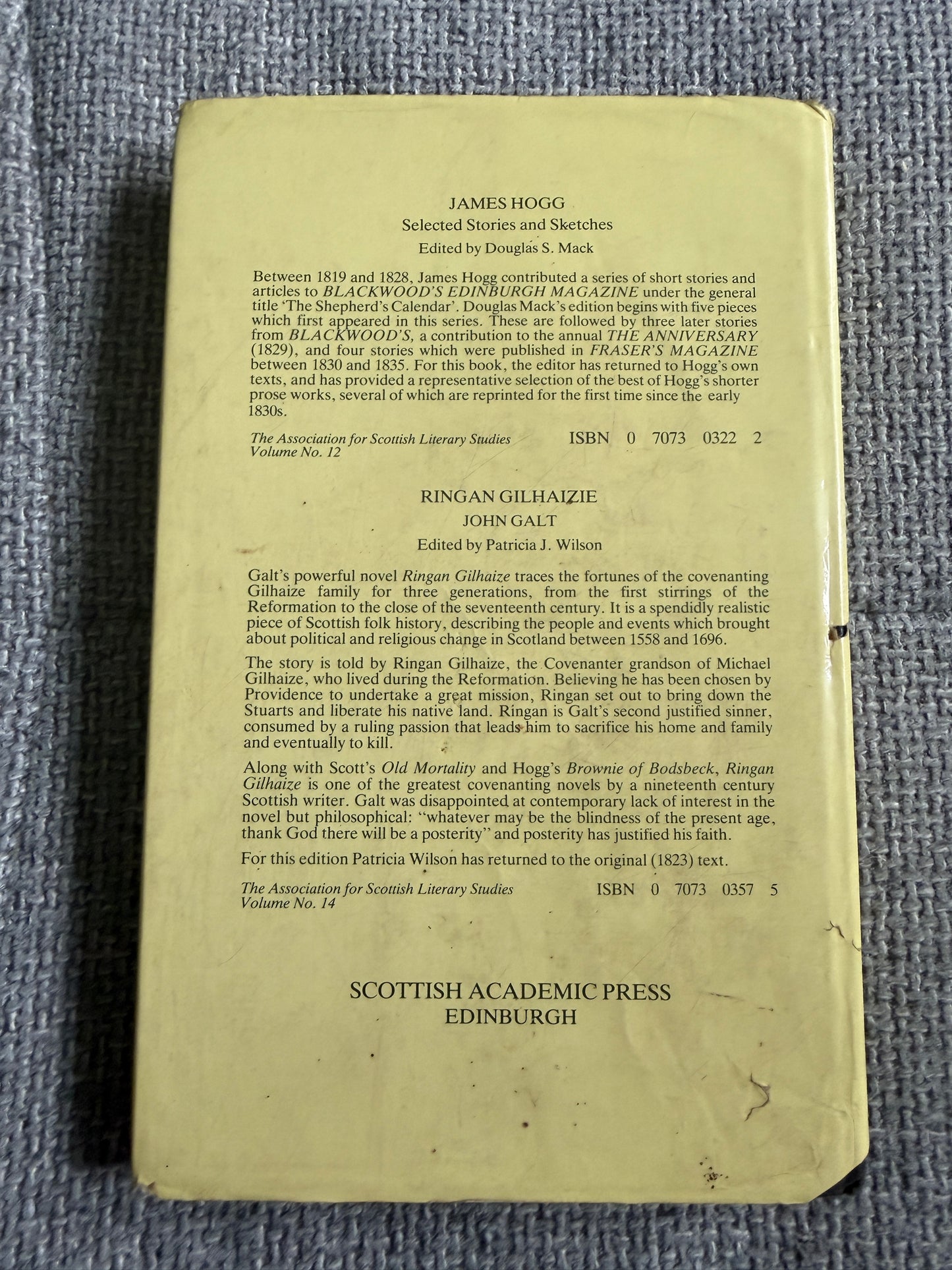 1986*1st* James Hogg Selected Poems & Songs - David Groves edited (Scottish Academic Press)