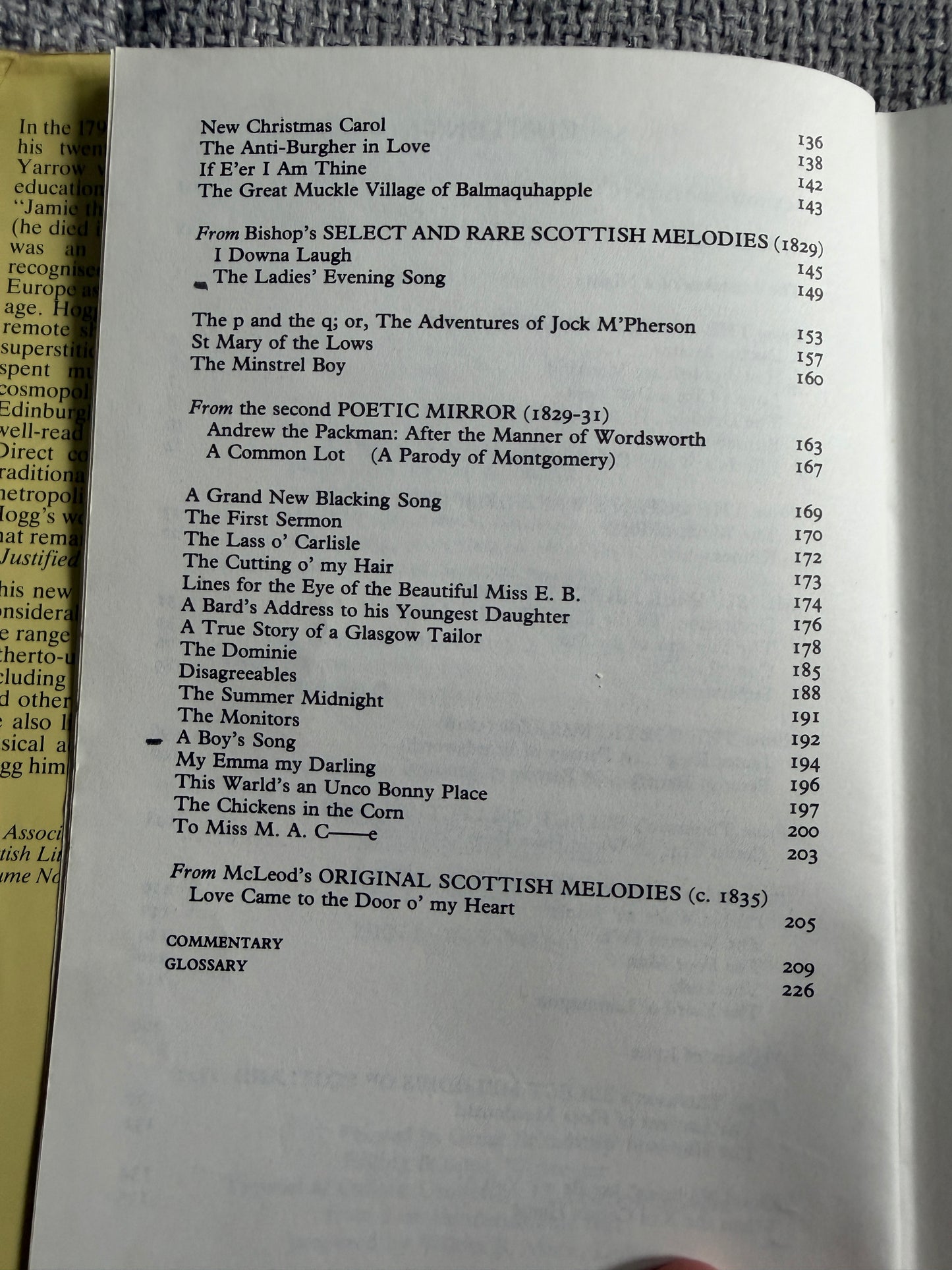 1986*1st* James Hogg Selected Poems & Songs - David Groves edited (Scottish Academic Press)
