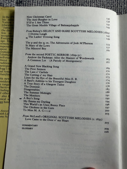 1986*1st* James Hogg Selected Poems & Songs - David Groves edited (Scottish Academic Press)