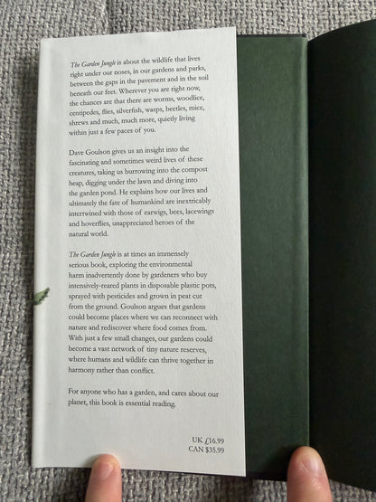 The Garden Jungle Book: Gardening to Save the Planet by Dave Goulson - Jonathan Cape Edition 2019