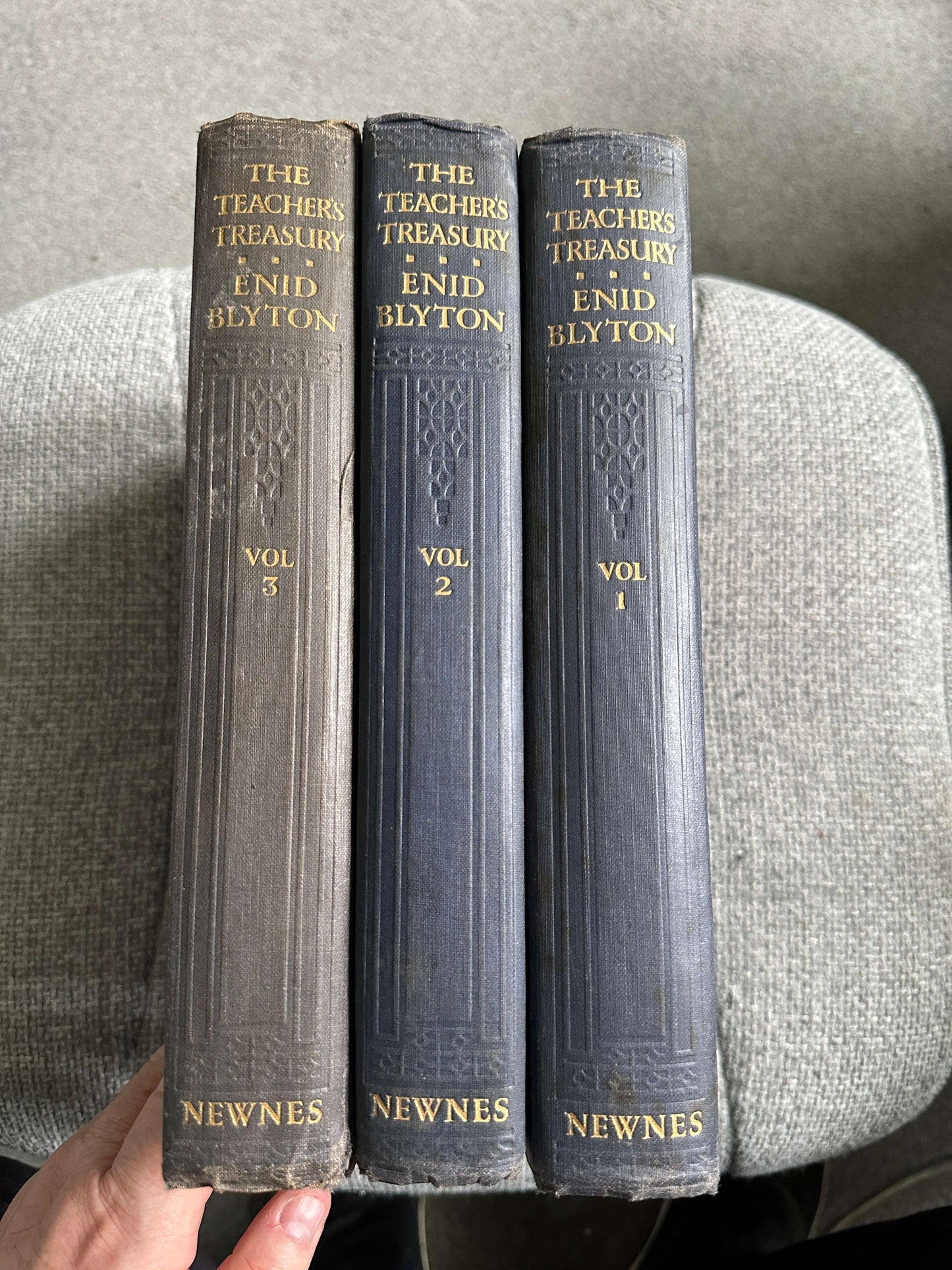 1926 The Teacher’s Treasury - Enid Blyton (Prof T. Percy Nunn intro) early edition, complete 3-volume set, original Newnes binding - Honeyburn Books (UK)